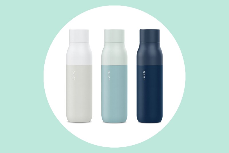 Three waterbottles featured on a light-green background.