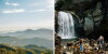 Left: Blue Ridge Mountains, Western North Carolina; right: Looking Glass Falls