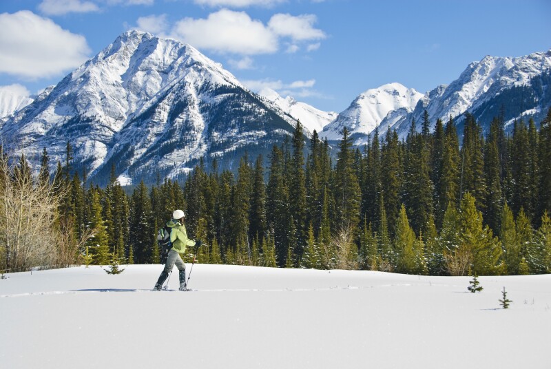 When Banff’s ski slopes crowd up during winter, activities like snowshoeing offer more solitude.