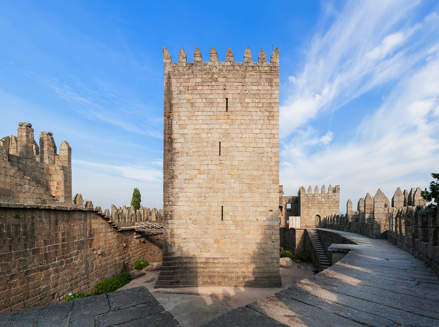 Castle of Guimarães, showing ramparts at top and the central tower