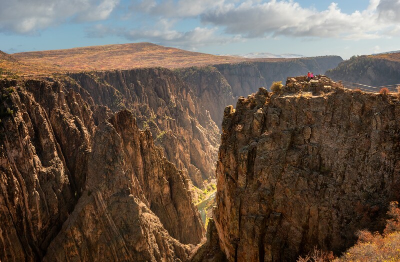 Rocky walls of canyon at Black Canyon of the Gunnison National Park