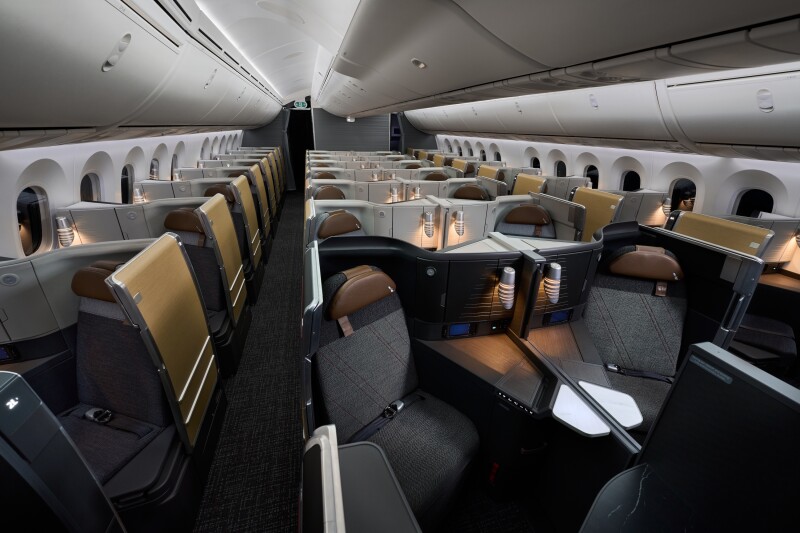 Cabin interior with Flagship Suites set up in a one-two-one configuration