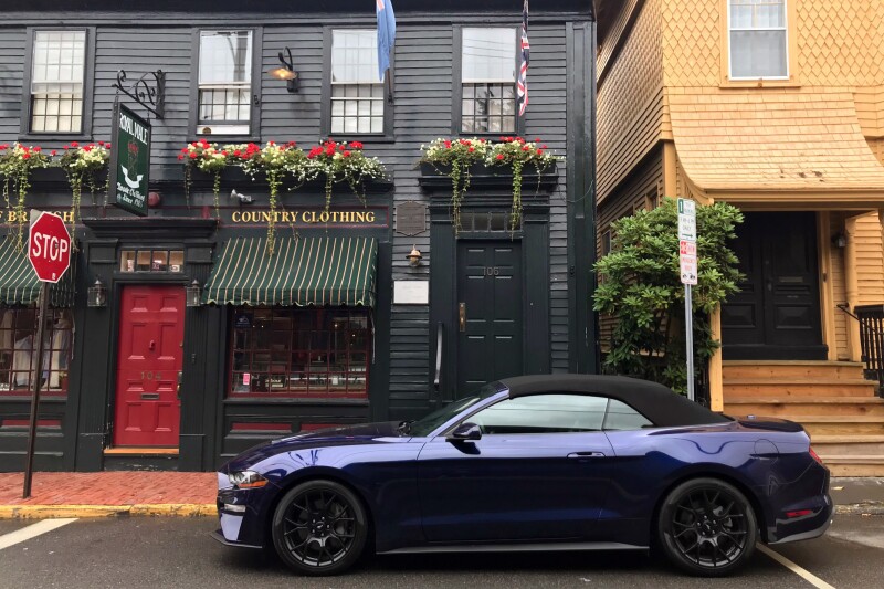 Exploring Newport in a 2018 Ford Mustang