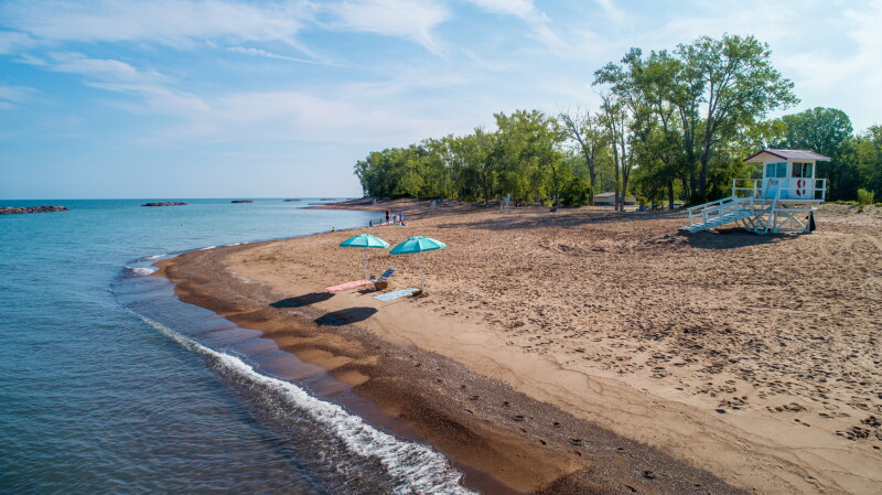 As the shallowest of the Great Lakes, Lake Erie offers warm summertime water in Presque Isle State Park.