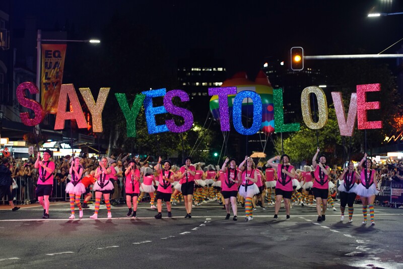 Sydney hosts an annual Pride parade each June as well as a Gay and Lesbian Mardi Gras every February.