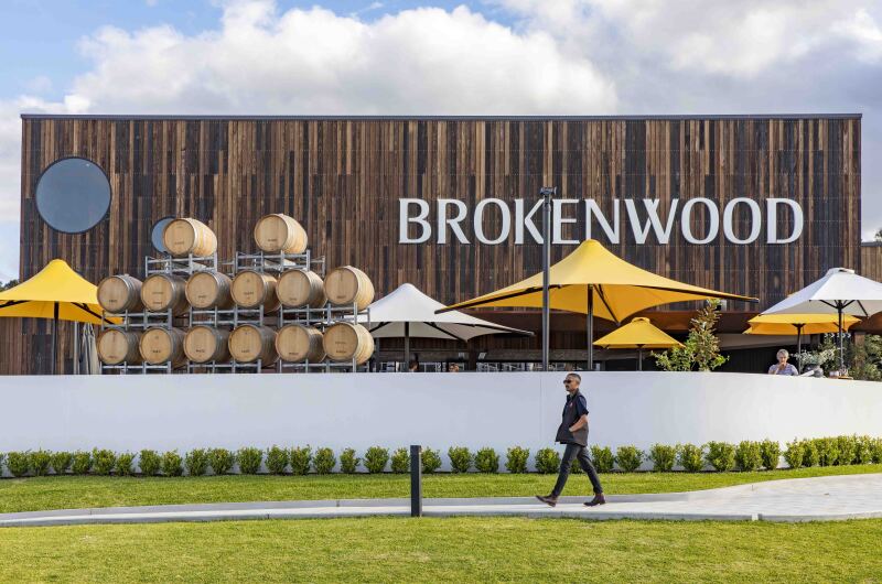 Exterior view of Brokenwood Wines in Pokolbin.