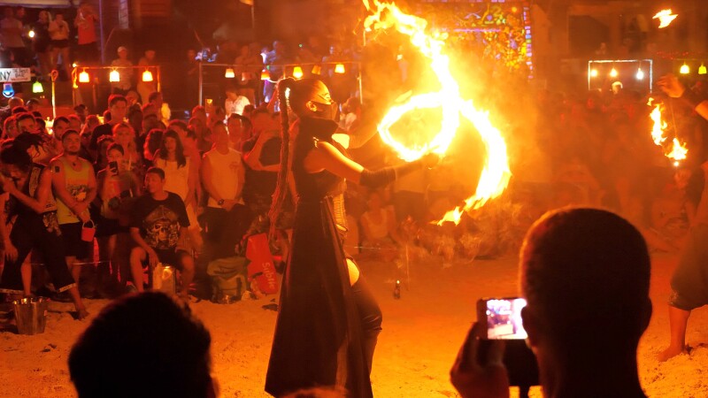 Hippie-flavored Koh Phangan is the setting for wild full moon parties on Rin Beach.