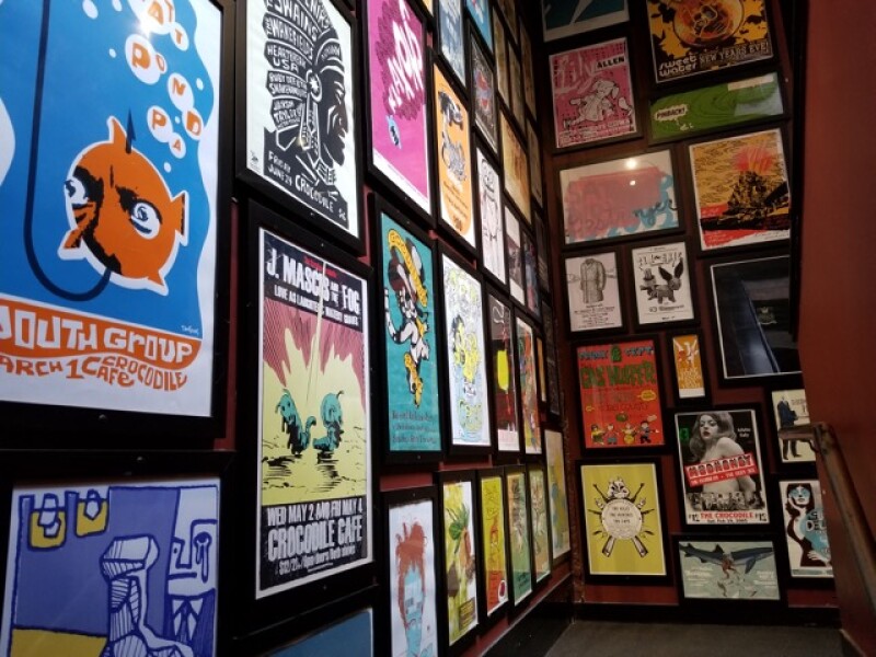 Band posters from groups that have played at The Crocodile
