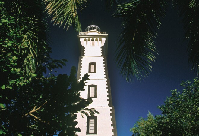 Point Venus lighthouse. Mahina. Tahiti. French Polynesia