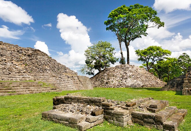 Lubaantun Mayan ruins, buildings without cement, Punta Gorda, Belize, Central America, Caribbean