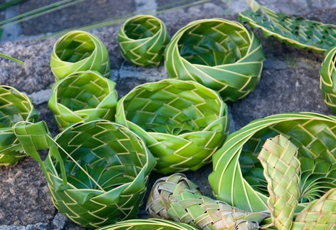 Antiguan woven objects made of palm leaves