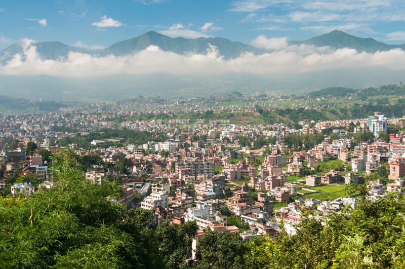 A bird’s-eye view of Kathmandu, Nepal