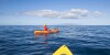 Hawaii, Maui, Kayakers on the south coast of Maui.