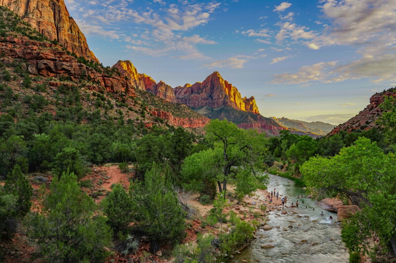 River and cliffs near Zion National Park