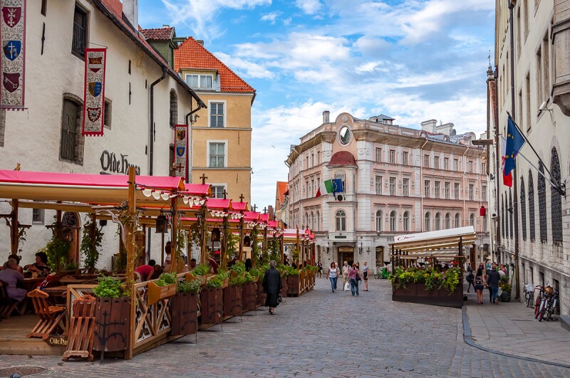 Tallinn, the capital of Estonia, boasts a bustling restaurant and bar scene.