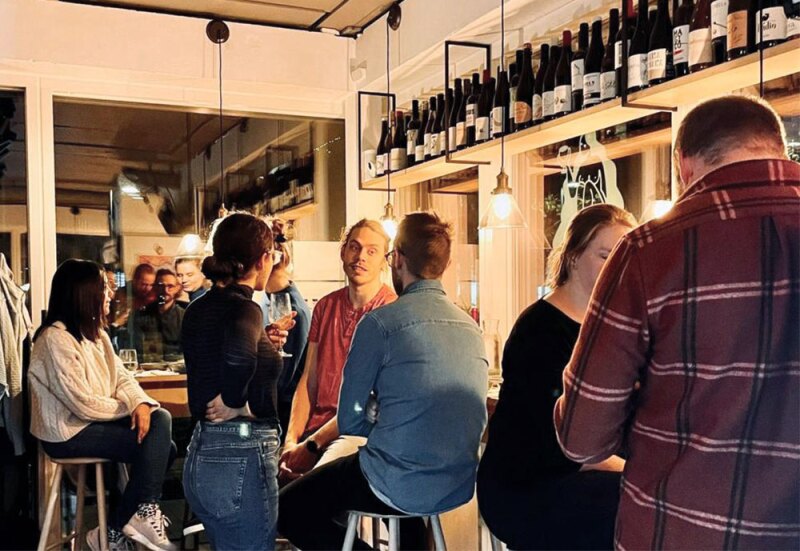 At Roots, wine drinkers can make their way through a list of sustainably made wines—and a menu of seafood-inspired dishes.