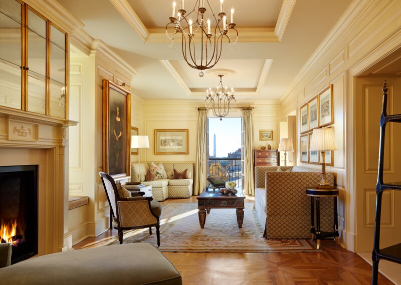 The Jefferson's posh Thomas Jefferson Suite overlooks the National Mall.