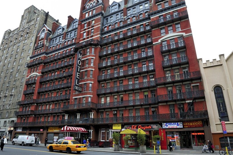 New York City's Chelsea Hotel sits at 222 West 23rd Street in Manhattan.