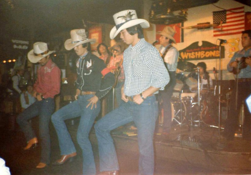 Line dancing in Japan in the 1980s.