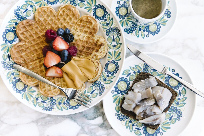 These plate-sized waffles are made using the recipe of the mother of Viking chairman Torstein Hagen.