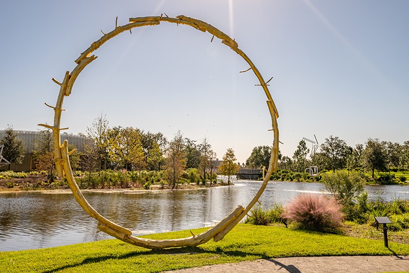 "The Sun" sculpture by Ugo Rondinone, located in the Sydney and Walda Besthoff Sculpture Garden at City Park, New Orleans.