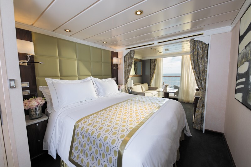 One of the 684 suites on the “Seven Seas Mariner.”