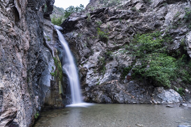 Have some lunch on a nearby boulder with views of Pasadena's Eaton Canyon Falls.