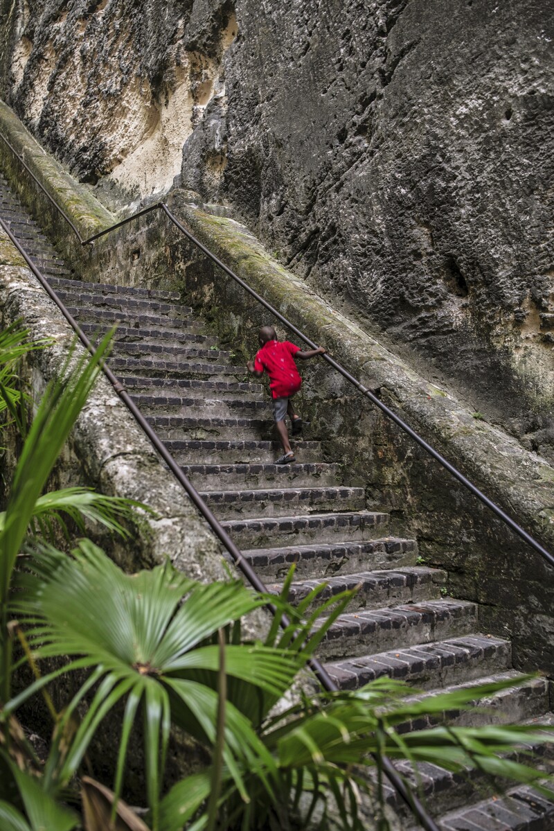 The Queen's Staircase, more commonly known at the 66 Steps, is one of the most well-known attractions in Nassau.
