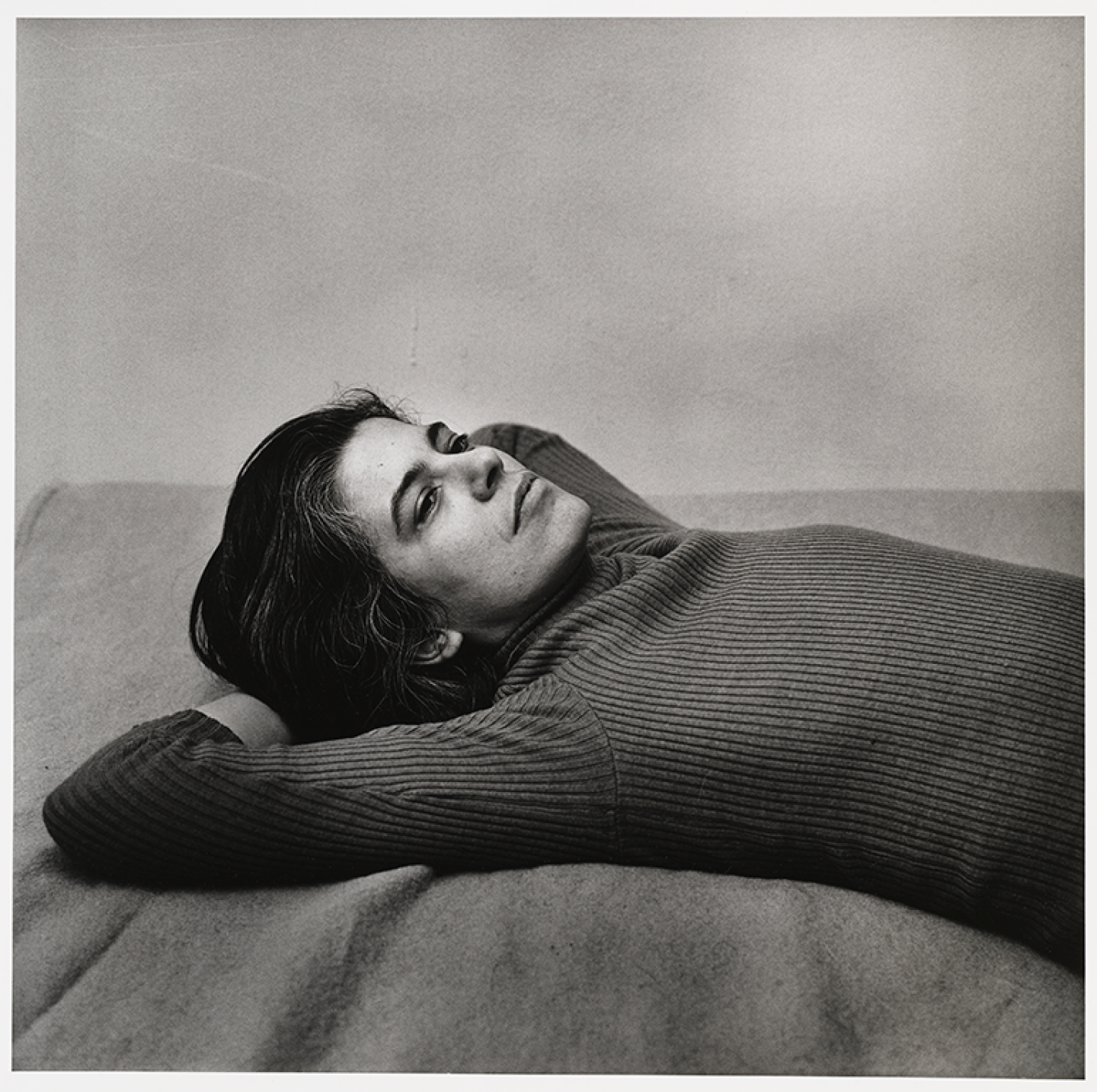 A famous portrait of the writer Susan Sontag, which is also currently on display