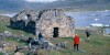 People by the ruins of Hvalsey church in Greenland