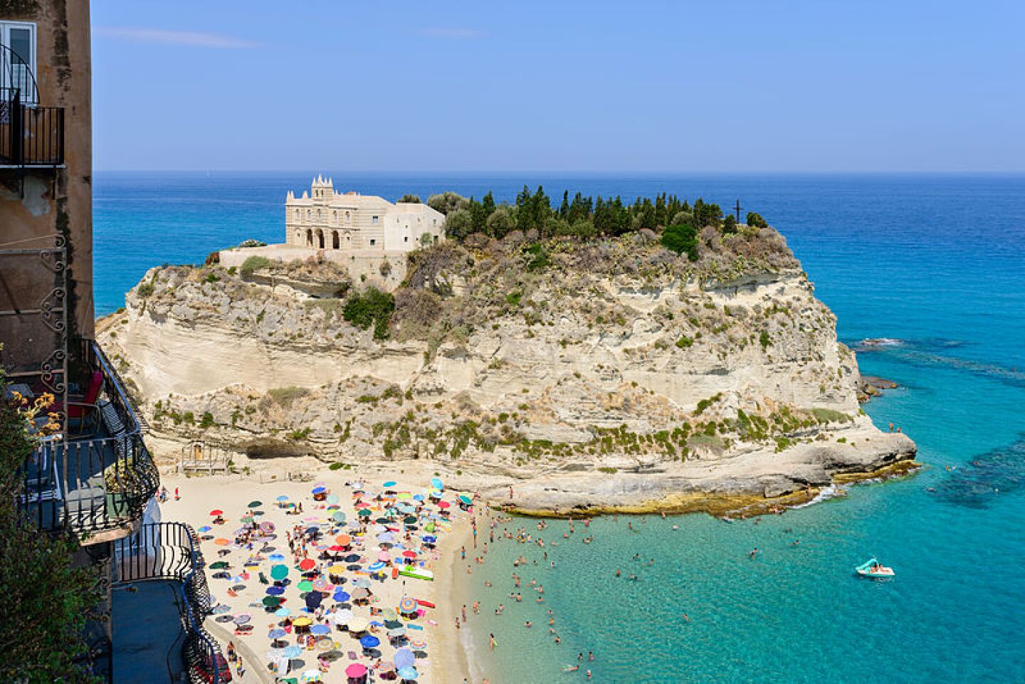 Tropea has the castle and the crystal waters of the Amalfi Coast, but the beachgoers you meet in this tiny town will likely be vacationing Italians.