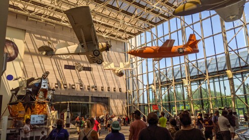 The interior of the National Air and Space Museum in Washington D.C.