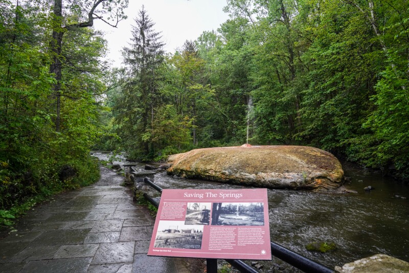 The springs found in Saratoga Springs have proclaimed benefits for those who want to both soak in its waters and drink it.