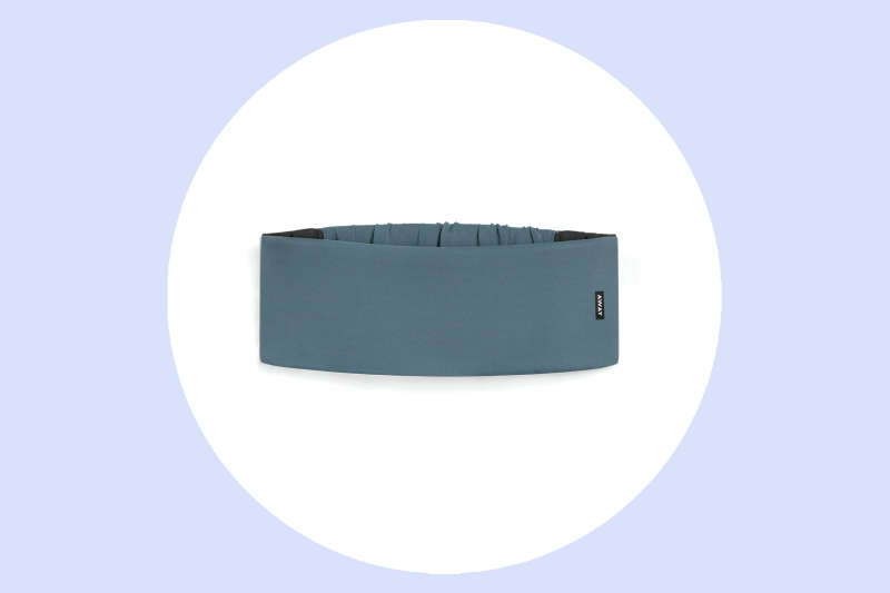 The Away sleep mask is available in “Coast,” seen here, as well as black and navy.