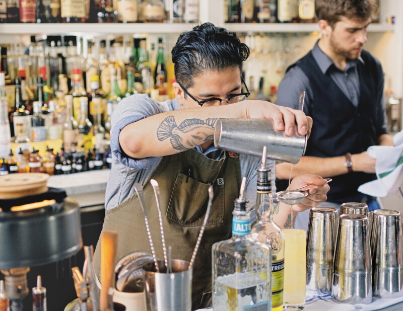 Bartenders at Spoon and Stable, another must-visit for cocktails in the Twin Cities