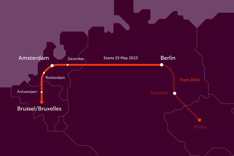 European Sleeper Train route map