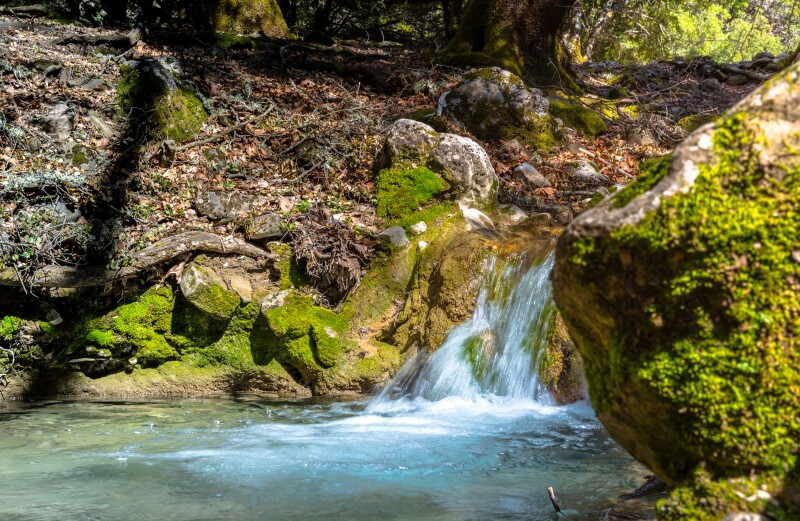 Fresh water running from Psiloritis Mountain in Crete, Greece, which is known for its water.