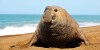 Seal, Southern Elephant Seal, Mirounga Leonina, adult male, Peninsula Valdes, Patagonia, Argentina, South America, South Atlantic