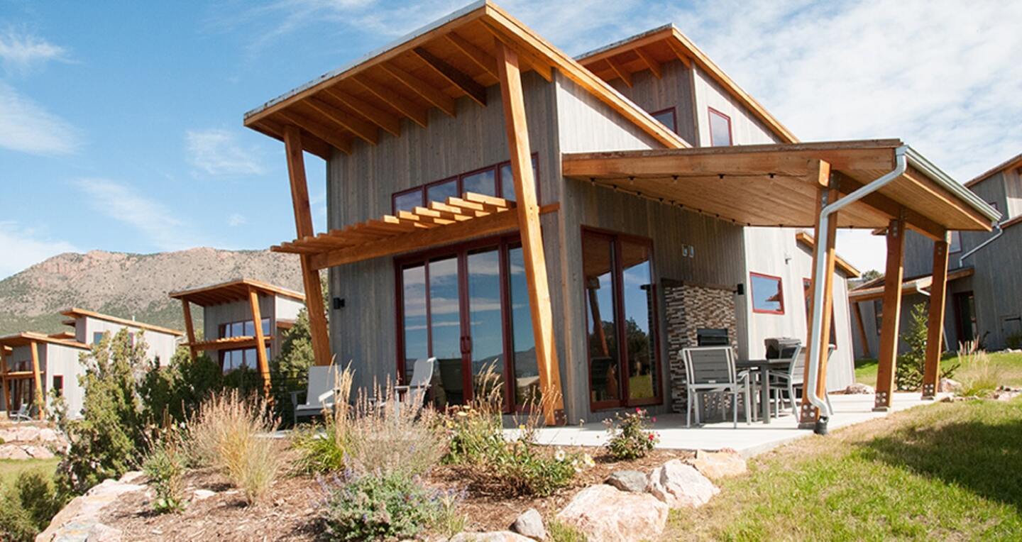 A modern angled building