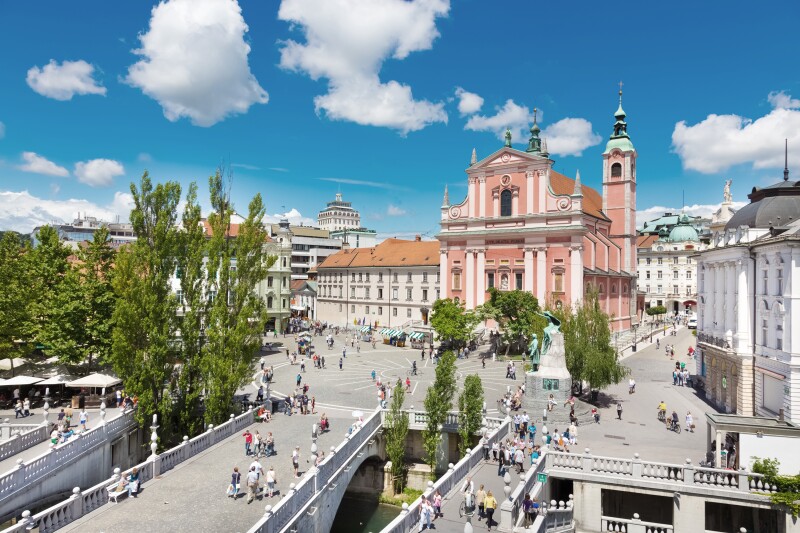 The Slovenian capital of Ljubljana showcases a mix of medieval and modern architectural styles and a thriving art scene.