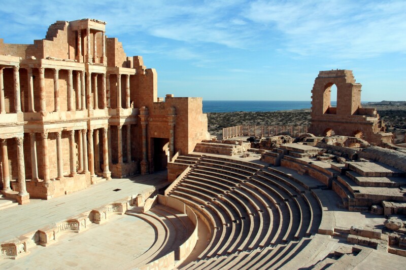 The ancient Roman ruins at Sabratha in modern Libya