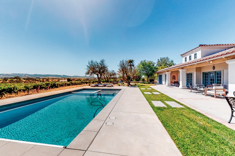 For a multigenerational gathering, a pool, such as this one among the vines in Paso Robles, California, is key.