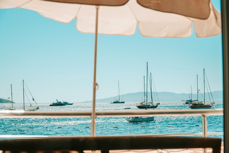 Seaside with boats in Bodrum