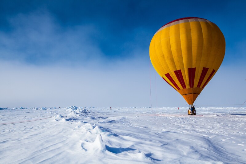 The North Pole sits on a shifting ice sheet that floats on the Arctic Ocean.