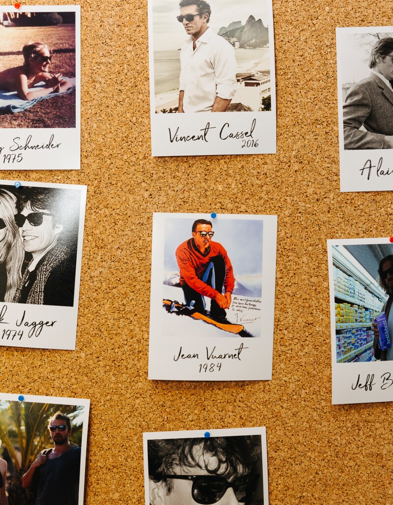 The celebrity board in Vuarnet's new Paris boutique.