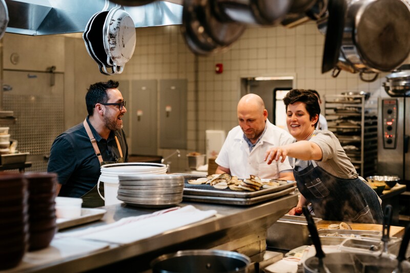 Chefs Christopher Kostow, Greg Denton, and Bonnie Morales were among those who cooked during a recent Guest Chef Potluck event at The Charter Oak.