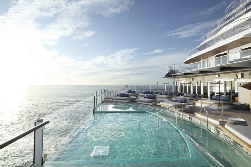 The infinity pool on the 'Explora I' cruise ship