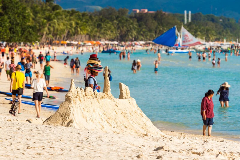 Boracay in February 2018, before the island closed for six months.