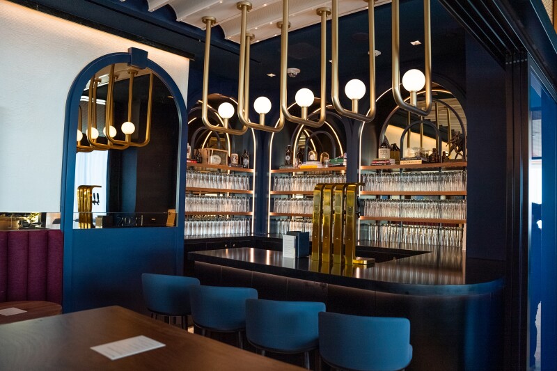 Interior of the taproom at Boston Chase Sapphire Lounge by the Club
