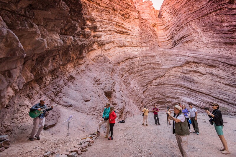About 30 minutes outside of Cafayate is El Anfiteatro, a 60,000-year-old natural amphitheater.